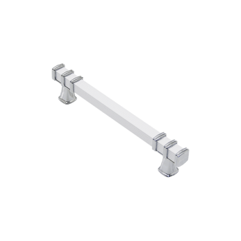 -967 ( 12.8cm ) ( Yüzük Krom & Kulp Beyaz ) ( Kare ) Çekmece Kulp