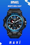 Erkek Smael Sport Çift Ekran Quartz-mavi