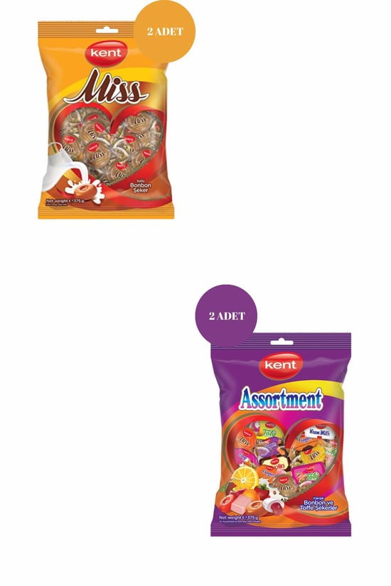 Kent Assortment Karışık (375 G)*2 + Kent Missbonbon Sütlü Şeker (