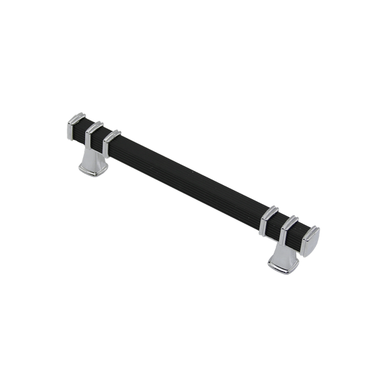 -964 ( 12.8cm ) ( Yüzük Krom & Kulp Siyah ) ( Kare ) Çekmece Kulp