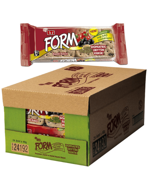 Eti Form Domatesli Zeytinli ve Kekikli Kepekli Bisküvi 40 Gr X 24 Adet