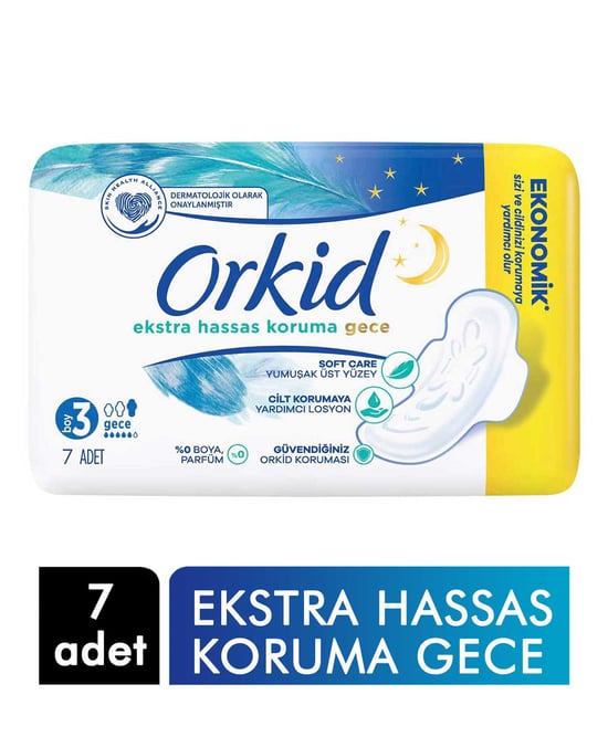 Orkid Hijyenik Ped Extra Hassas 7'li Gece