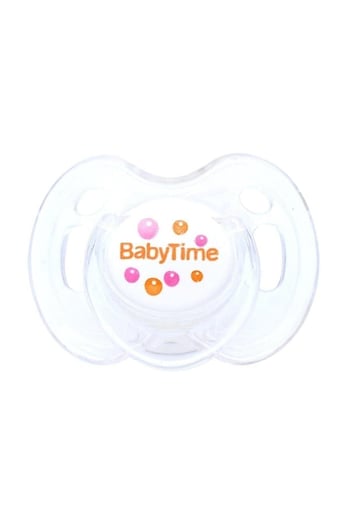 Babytime Silikonlu Kiraz Uçlu Koruyucu Kapaklı Şeffaf Desenli Emzik No 2