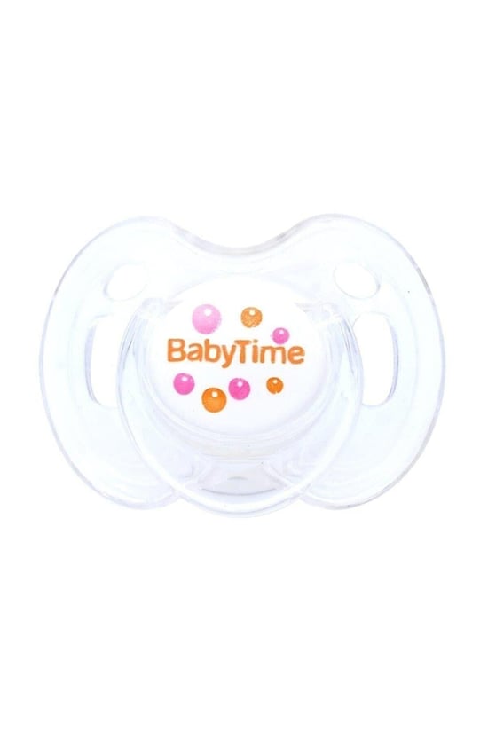 Babytime Silikonlu Kiraz Uçlu Koruyucu Kapaklı Şeffaf Desenli Emzik No 2