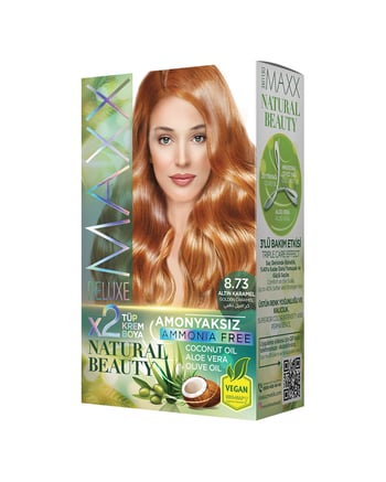 Maxx Deluxe Natural Beauty Amonyaksız Set Boya 8.73 Altın Karamel