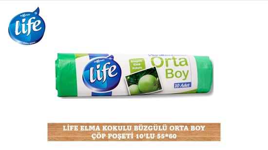 Life Elma Kokulu Orta Boy Büzgülü Çöp Torbası 10'lu