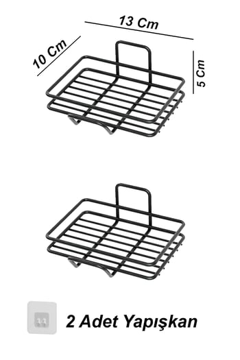Siyah Metal Duvar Tipi Sabunluk