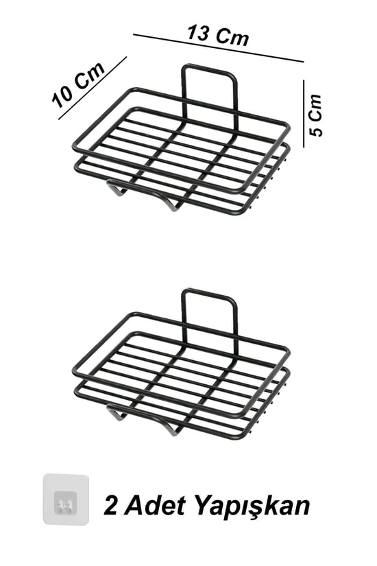 Siyah Metal Duvar Tipi Sabunluk