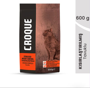 Croque Kısırlaştırılmış Kuru Kedi Maması Tavuk Etli 600gr