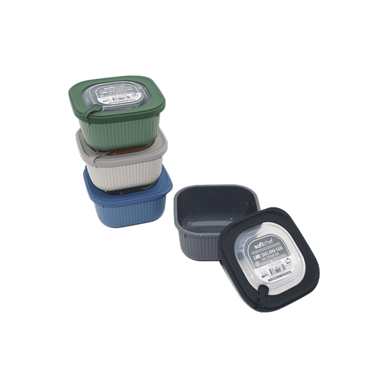 Softchef-00681 Line ( 600ml ) Renkli Plastik Saklama Kabı ( Vakum Kapak )