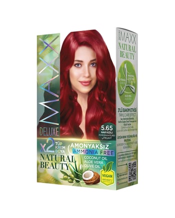 Maxx Deluxe Natural Beauty Amonyaksız Set Boya 5.65 Nar Kızılı