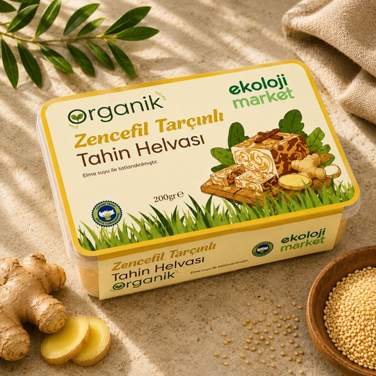 Organik Tahin Helvası Zencefil Tarçınlı 200 Gr.