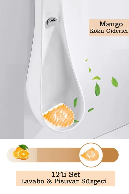 MaproWorld Mango Kokulu Pisuvar Süzgeci Lavabo Yer Gideri Koku Giderici Hijyenik Tuvalet Matı