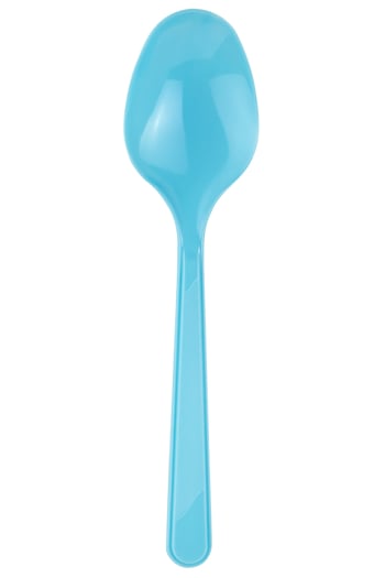 Roll-Up Plastik Kaşık Açık Mavi 25 Adet