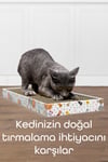 Ata Home Tırmata Doğal Düz Ondüle Karton Kedi Tırmalaması Kedi Tırmalama Tahtası Kartonu 47x17 Cm