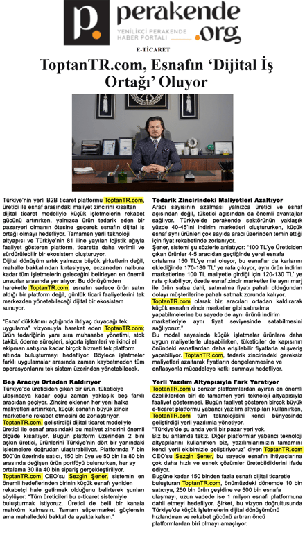 Perakende.org: ToptanTR.com Yerli B2B Ticaret Modeliyle Esnafı Güçlendiriyor