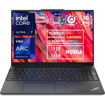 Lenovo Thinkpad E16 Gen 2 Ultra 7 155H 32GB 2tb SSD 16" Wuxga W11P Dizüstü Bilgisayar 21MA008XTX 018