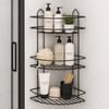 K13-011 ( 3 Katlı & Üçgen ) ( Siyah ) ( Metal ) Banyo Köşelik & Duşkabin Raf