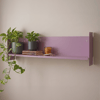Mor Metal Duvar Rafı - Masa Üstü Kitaplık ve Çok Amaçlı Ofis Düzenleyici 21x70 Cm