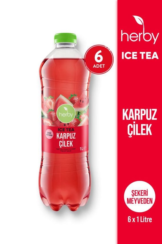 Ice Tea Karpuz Çilek Soğuk Çay 1 Litre X 6 Adet