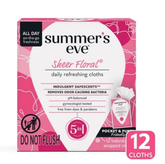 Summer's Eve Sheer Floral İntim Mendil 12'li