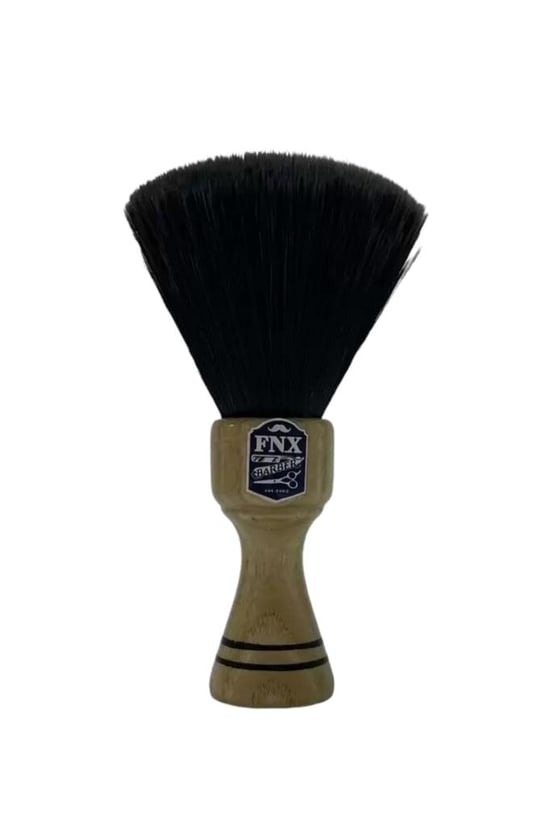 Fnx Barber Ahşap Saplı Profesyonel Ense Fırçası Siyah Fırçalı