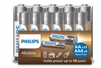 Philips Alkalin Aa Kalem - Aaa Ince Kalem Pil 1.5v 10x Aa - 6x Aaa 16'lı Kutu