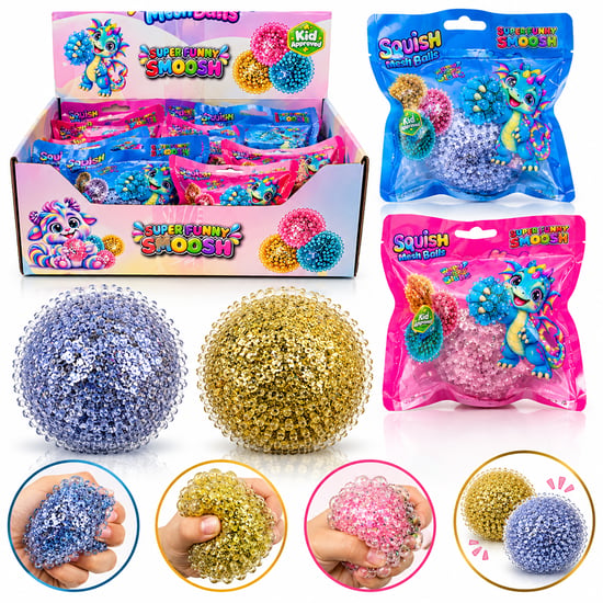 Squish Mesh Balls ( Tırtıklı & Simli ) ( Beyin ) Stres Topu ( Sıkıştırmalı Sulu Toplar )