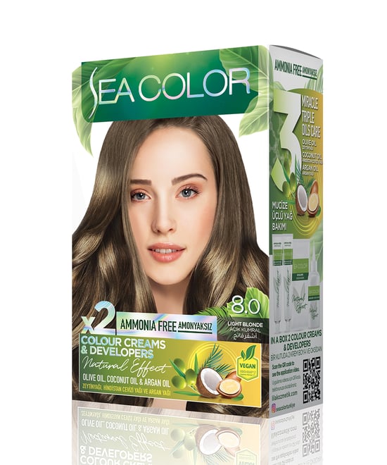 Sea Color Natural Effect Set Boya Amonyaksız 8.0 Açık Kumral