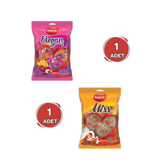 Elegan ve Misbon Sütlü Bayram Şekeri (375 Gr X 2 Adet)