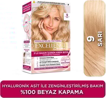 BARKOD-Loreal Excellence Set Saç Boyası Sarı No: 9
