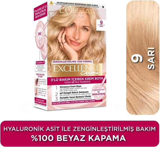 BARKOD-Loreal Excellence Set Saç Boyası Sarı No: 9