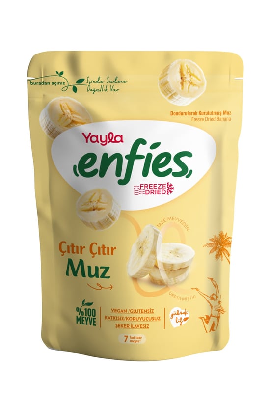 Yayla Enfies Freeze Dried Dondurularak Kurutulmuş Muz 20gr