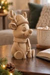 Sevimli Noel Geyikleri Figürlü Dekoratif Biblo Kahverengi