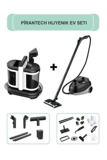 Pirantech Cb-107c Buharlı Temizlik Makinası / V22c Koltuk ve Halı Yıkama Makinesi (hijyenik Ev Seti)
