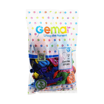 Gemar Classic Ass. Gd-90 ( 10" & 26cm ) ( Karışık Renkli Baskılı ) Balon