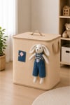 Bunny Dreams Boys Kapaklı Oyuncak Sepeti | Erkek Çocuk Odası Büyük Boy Çamaşır Sepeti | Katlanabilir