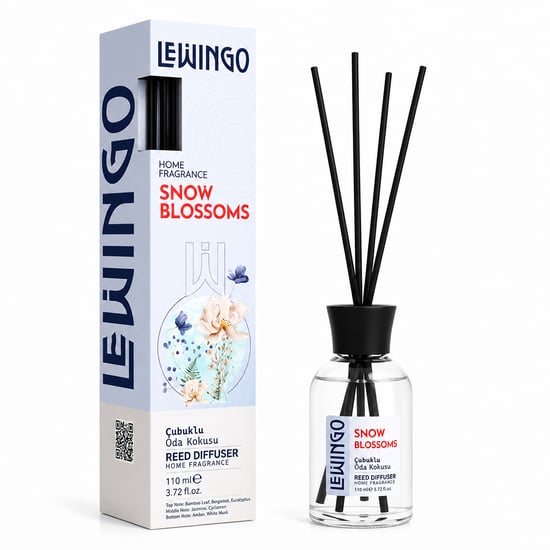 Lewingo ( 110ml ) ( Snow Blossoms ) Bambu Ortam Kokusu ( Cam Şişe )