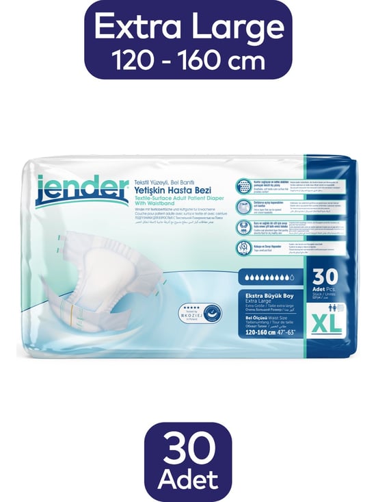 Jender Bel Bantlı Hasta Bezi Xlarge 30 Adet