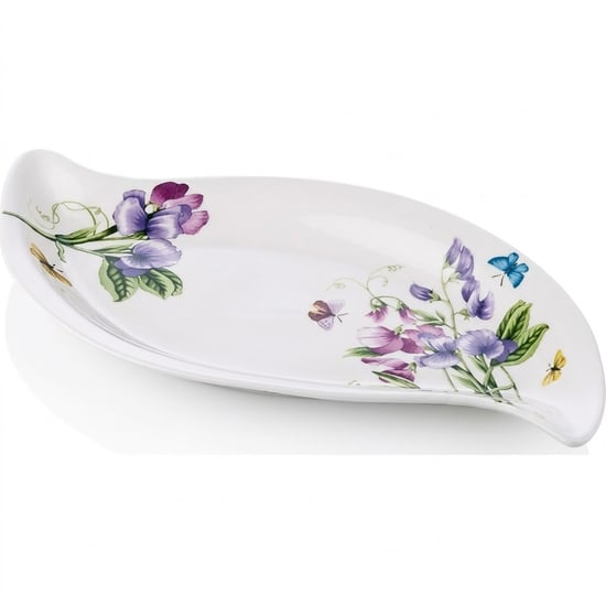Noble Life Bahar Desenli Porselen Yaprak Servis Tabağı 35 Cm