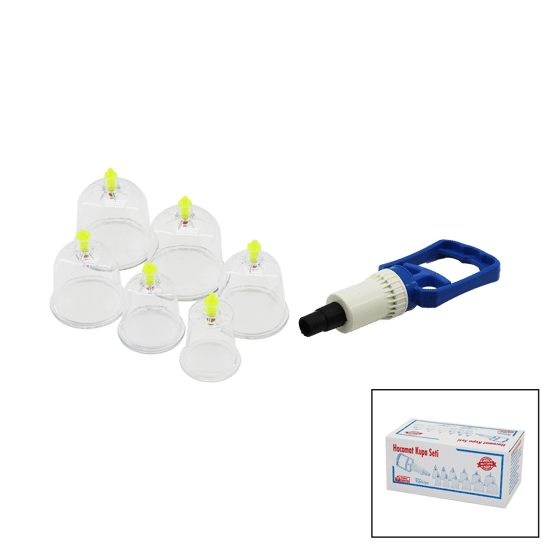 Krt-1012 ( 6pcs ) Hacamat Kupa Masaj Seti ( Pompa: 1ad + No-7: 2ad & No-6: 2ad & No-5: 1ad & No-4: 1ad ) Mika Kristal Pls.
