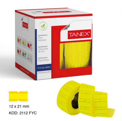 İnura Global Tanex Sarı Fiyat Etiketi 12x21mm