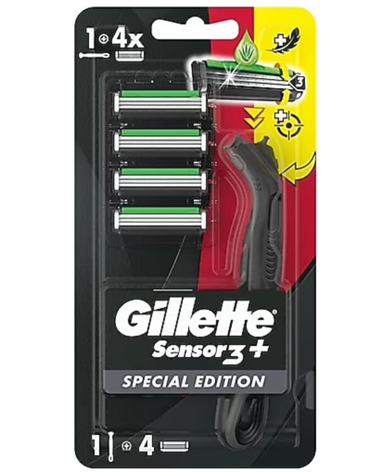 Gillette Sensor 3 Plus Black Makine + 4 Yedek Başlık