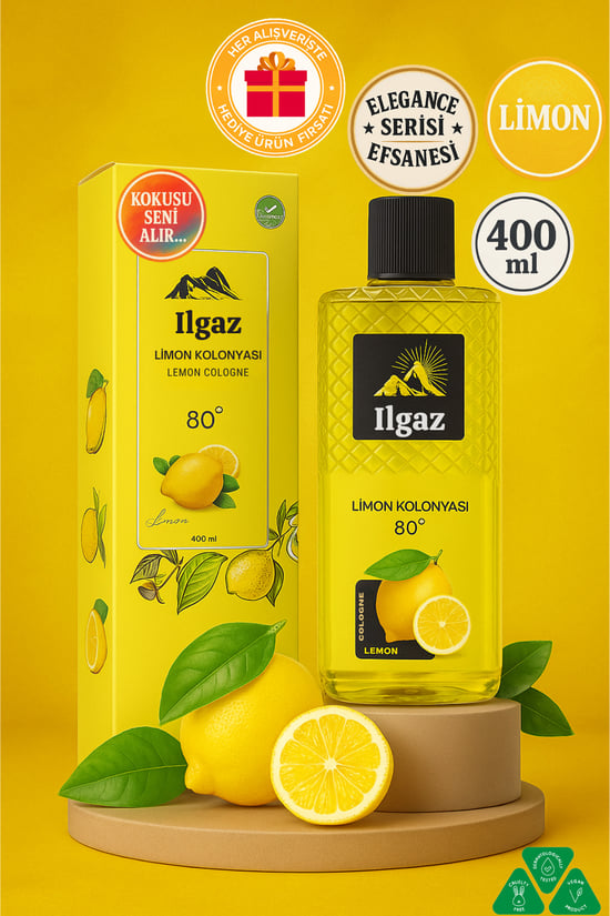 İlgaz Elegance Series Limon Kolonyası 80 Derece 400 Ml