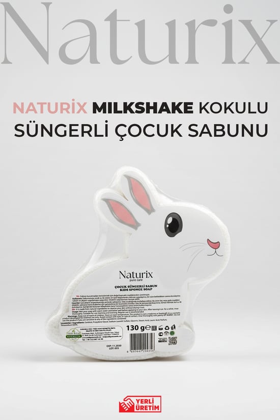 Çilekli Milkshake Kokulu Taşvan Görünümlü Süngerli Çocuk Sabunu 130 gr