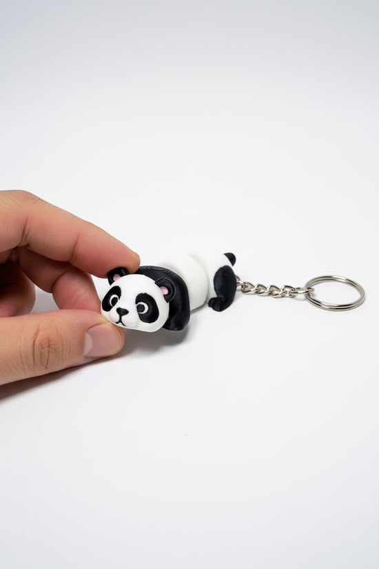 Panda Figürlü Hareketli Anahtarlık