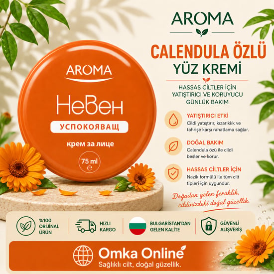 Aroma Calendula Özlü Yüz Kremi 75 Ml | Nemlendirici, Yatıştırıcı ve Günlük Cilt Bakım Kremi