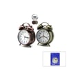 Twin Bell Alarm Clock Bgc-46 Yuvarlak Masa Çalar Saat ( Metal Kasa Eskitme ) ( Pilli & Işıklı ) ( Çap: 10cm )
