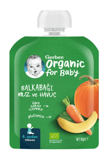 Organik Muzlu ve Havuçlu Balkabağı Püresi 90 Gr