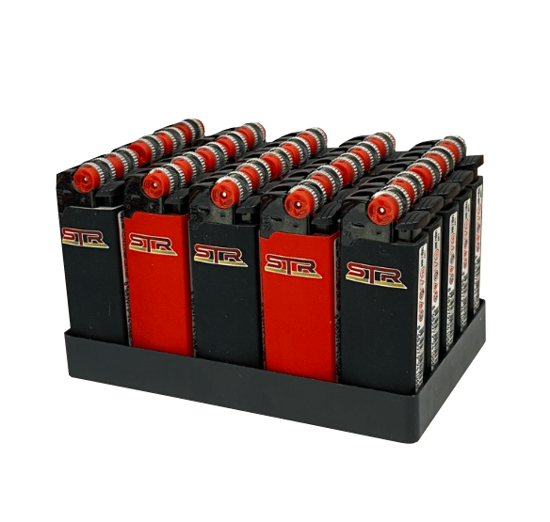 Str Soft Kırmızı Siyah Taşlı Çakmak Dolumlu